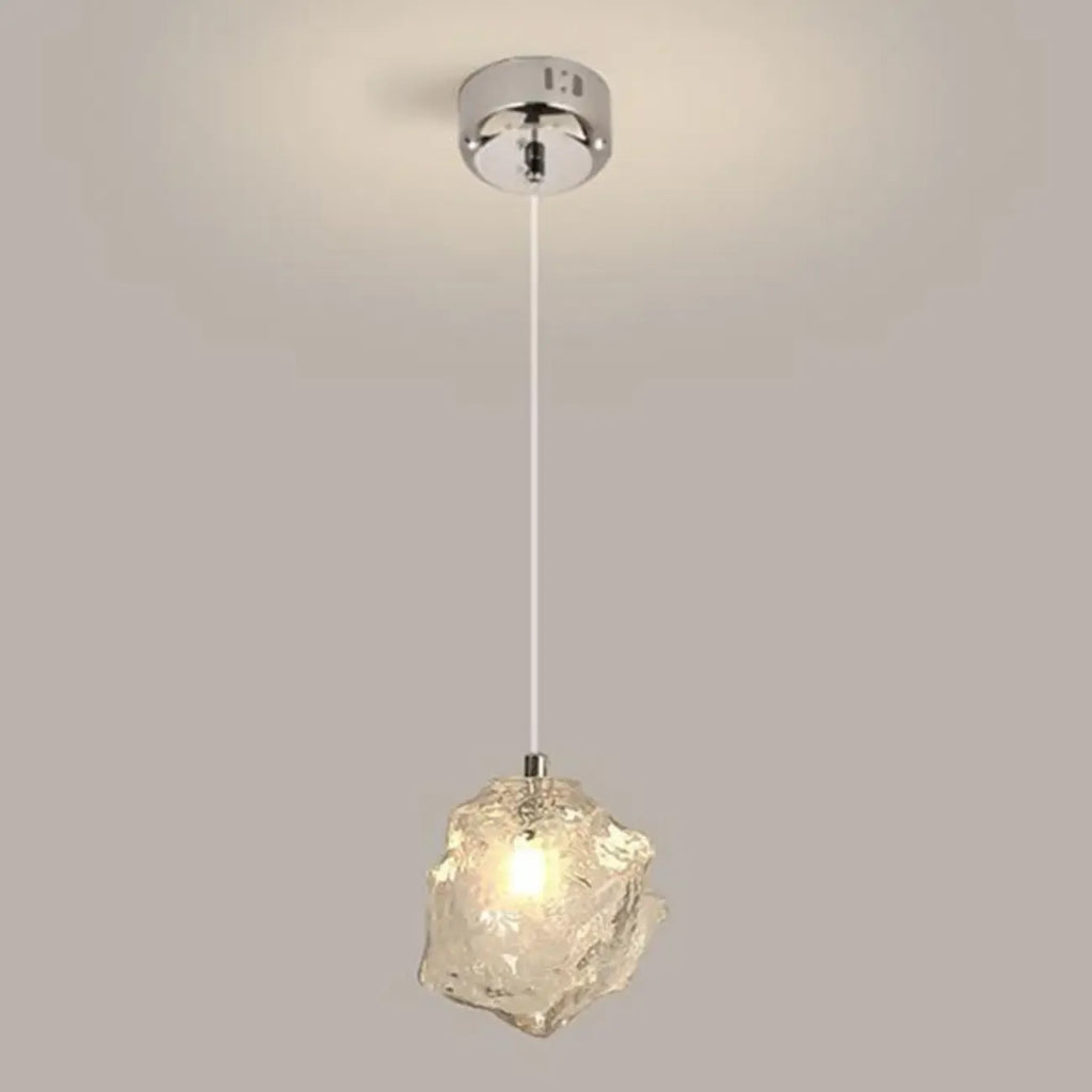 Suspension en cristal cubique irrégulier pour décoration intérieure moderne