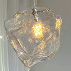 Suspension en cristal cubique irrégulier pour décoration intérieure moderne