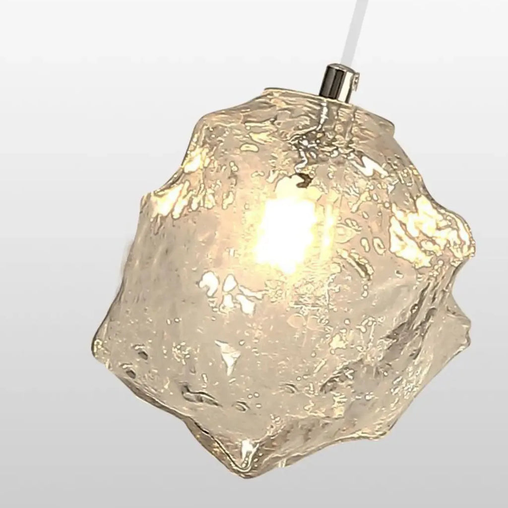 Suspension en cristal cubique irrégulier pour décoration intérieure moderne
