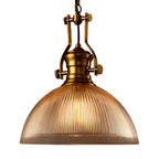 Suspension industrielle en verre ambré à dôme pour usage intérieur