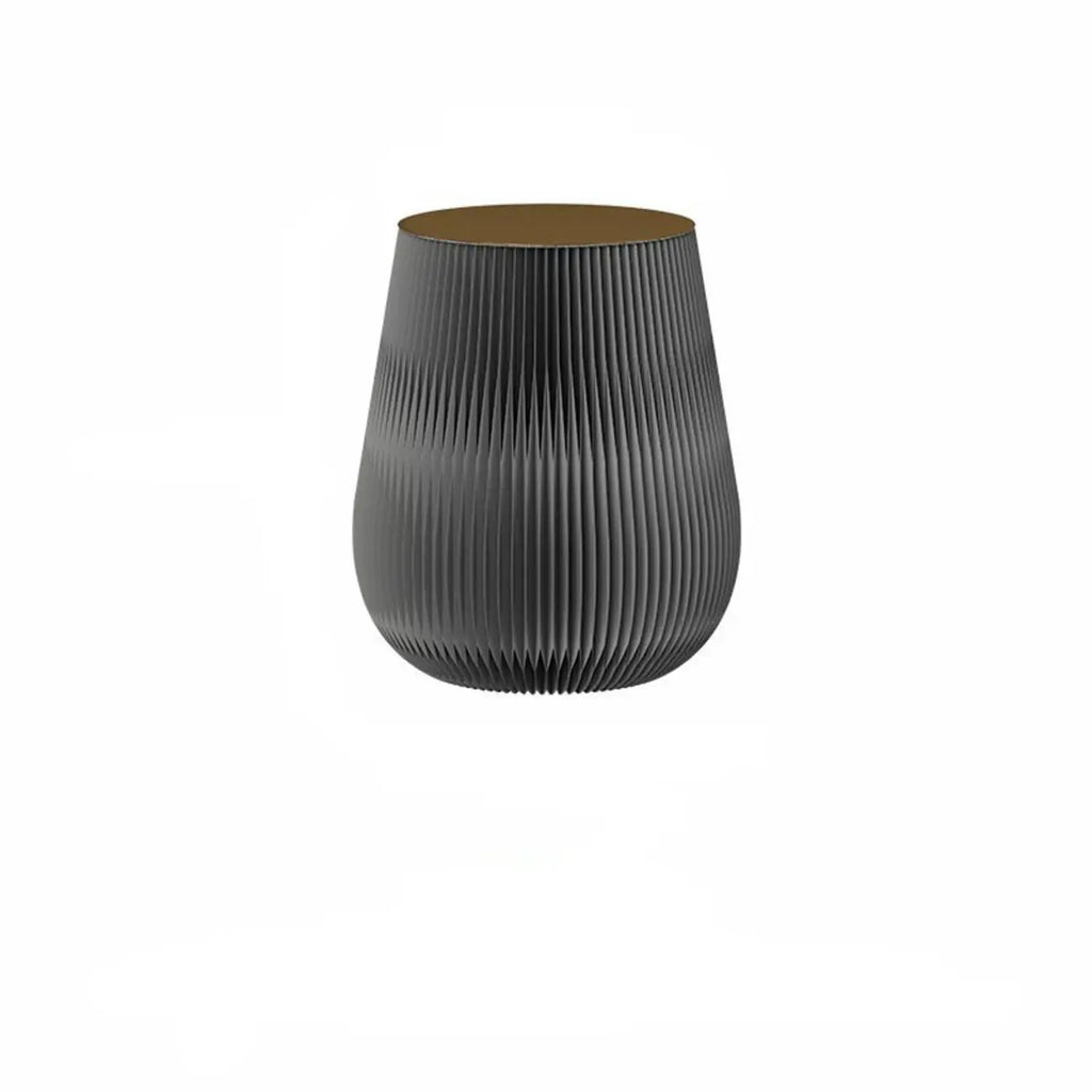 Table d'appoint ronde pliable blanche de style tambour avec rangement