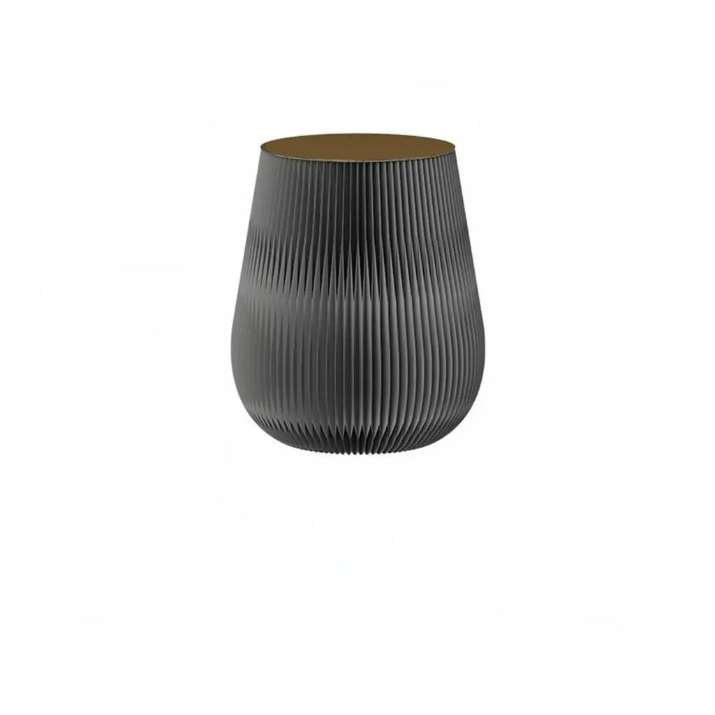 Table d'appoint ronde pliable blanche de style tambour avec rangement