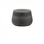 Table d'appoint ronde pliable blanche de style tambour avec rangement