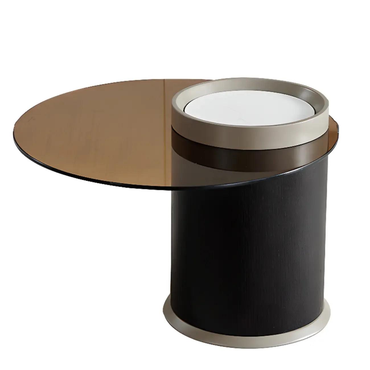 Table basse gigogne ronde en verre, moderne et élégante, disponible en 5 tailles