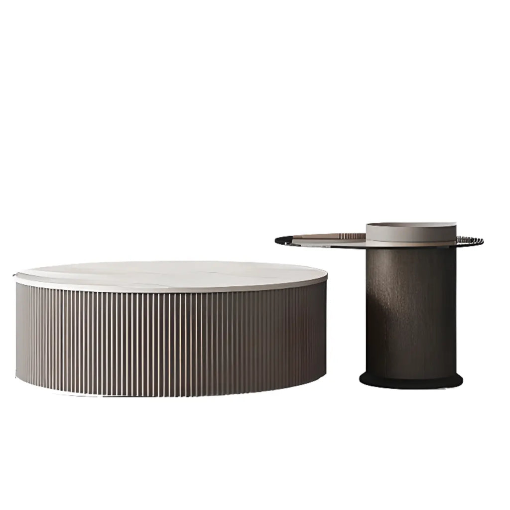 Table basse gigogne ronde en verre, moderne et élégante, disponible en 5 tailles