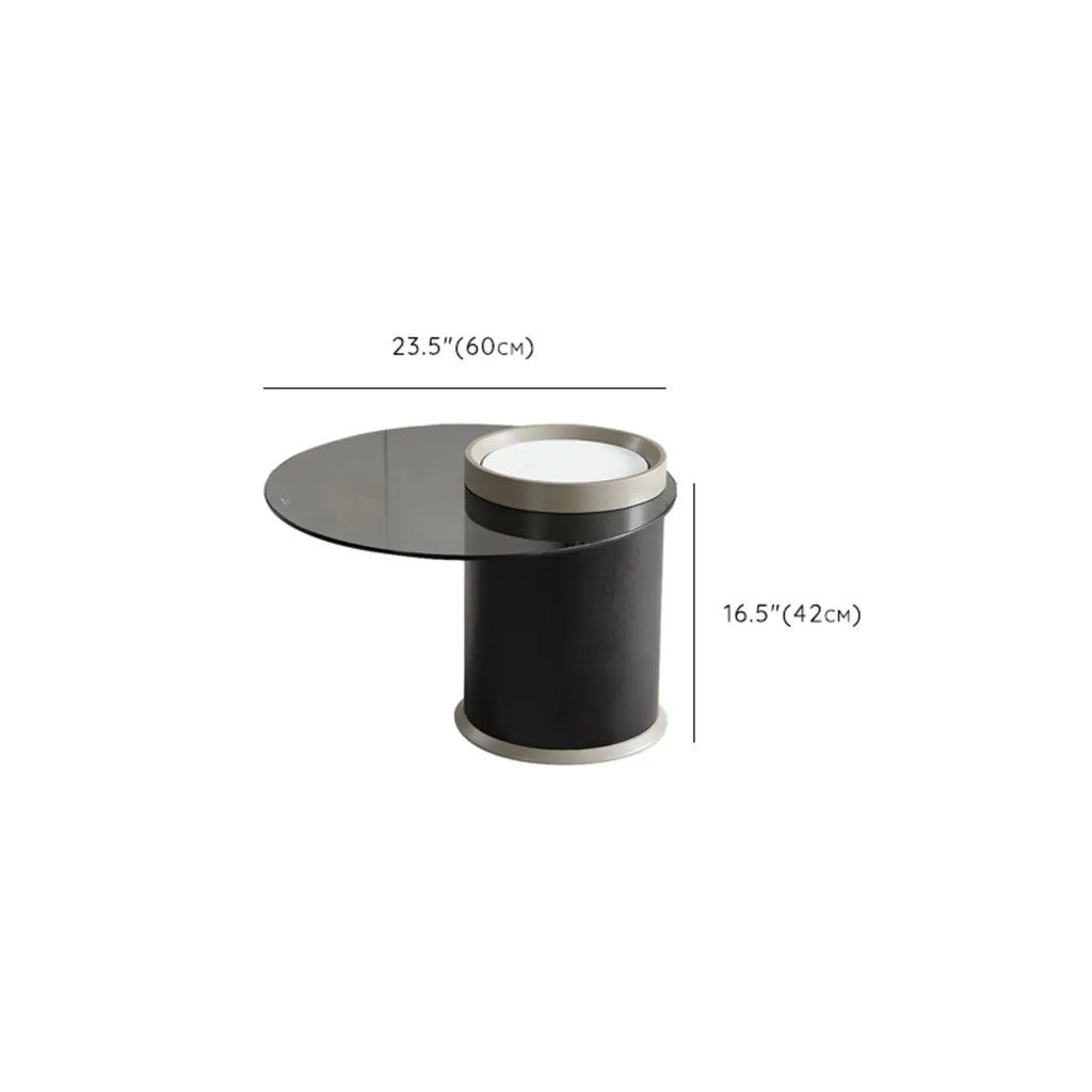Table basse gigogne ronde en verre, moderne et élégante, disponible en 5 tailles