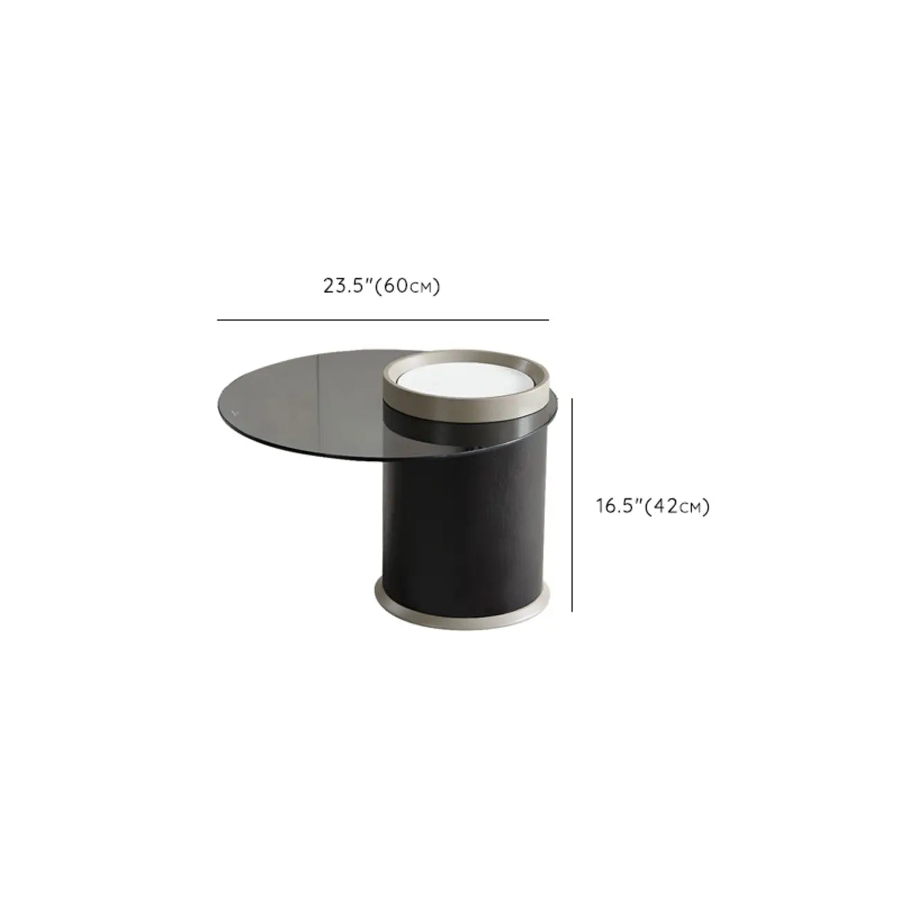 Table basse gigogne ronde en verre, moderne et élégante, disponible en 5 tailles