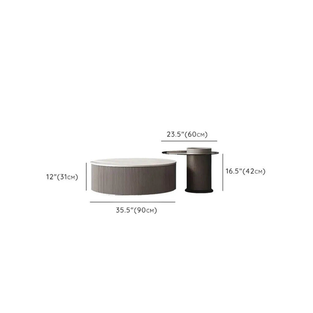 Table basse gigogne ronde en verre, moderne et élégante, disponible en 5 tailles