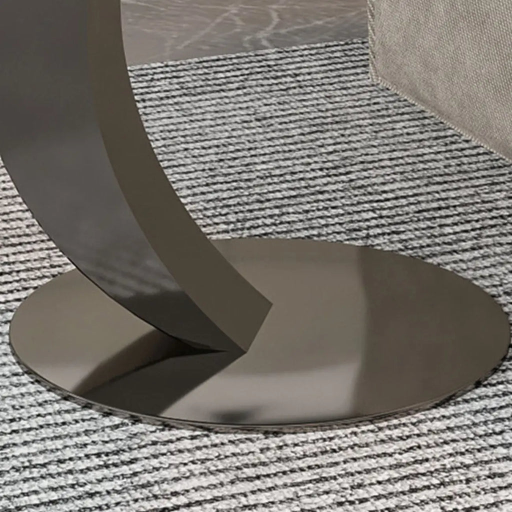 Table d'appoint ronde moderne en marbre en forme de C pour salon