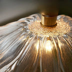 Suspension design en verre transparent en forme de feuille de lotus pour chambre à coucher