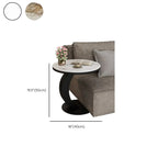 Table d'appoint ronde moderne en marbre en forme de C pour salon