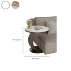 Table d'appoint ronde moderne en marbre en forme de C pour salon
