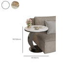 Table d'appoint ronde moderne en marbre en forme de C pour salon