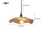 Suspension design en verre transparent en forme de feuille de lotus pour chambre à coucher