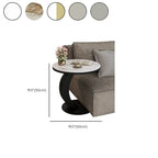 Table d'appoint ronde moderne en marbre en forme de C pour salon