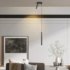Suspension LED cylindrique en acrylique noir polyvalente de style nordique