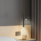 Suspension LED cylindrique en acrylique noir polyvalente de style nordique