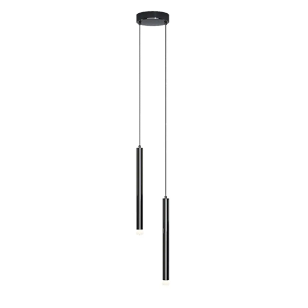Suspension LED cylindrique en acrylique noir polyvalente de style nordique