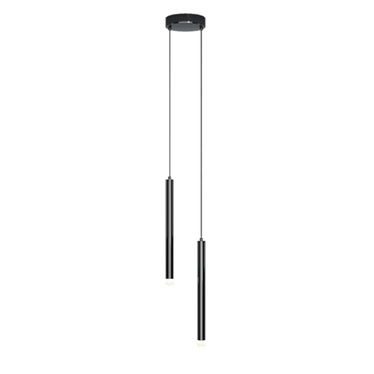 Suspension LED cylindrique en acrylique noir polyvalente de style nordique