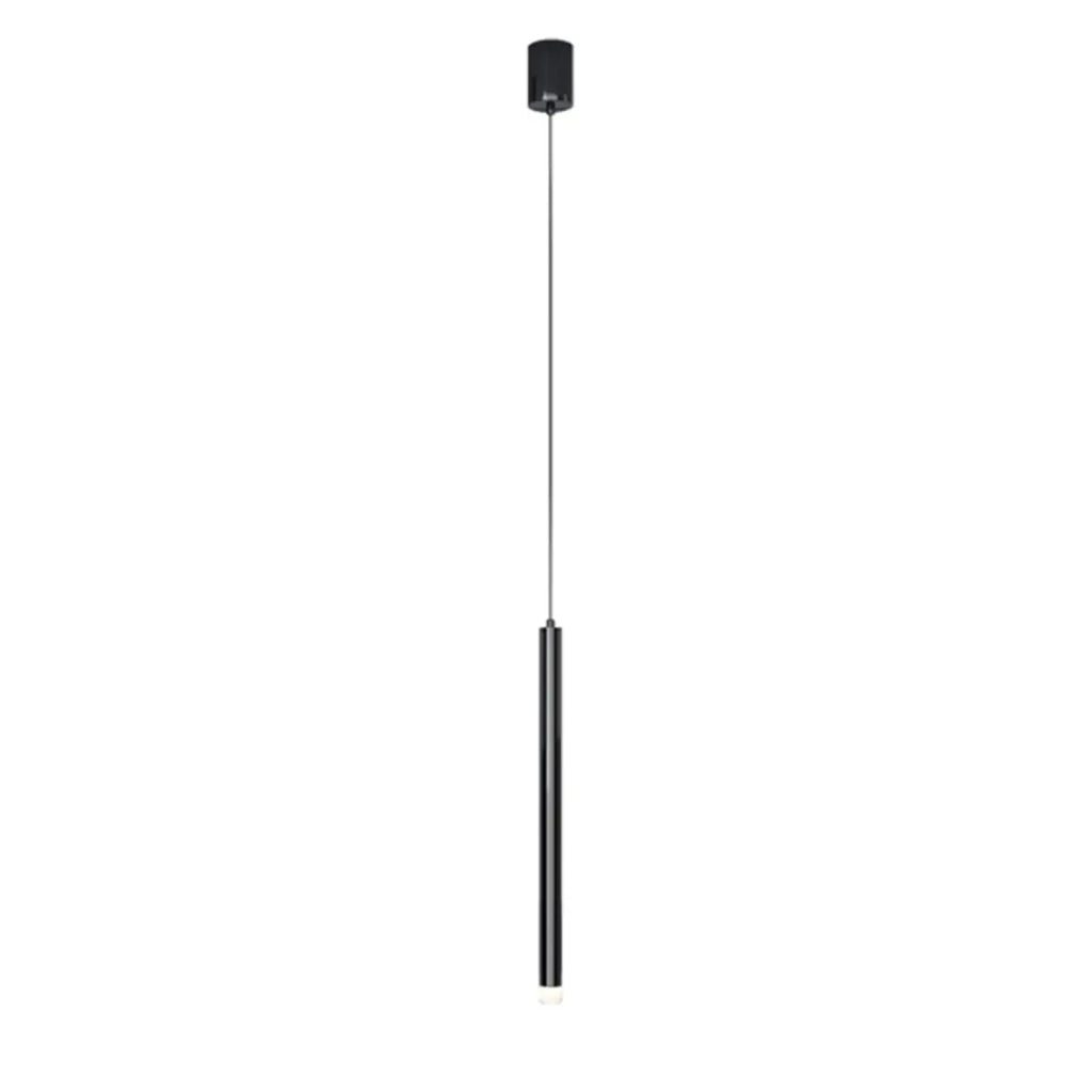 Suspension LED cylindrique en acrylique noir polyvalente de style nordique