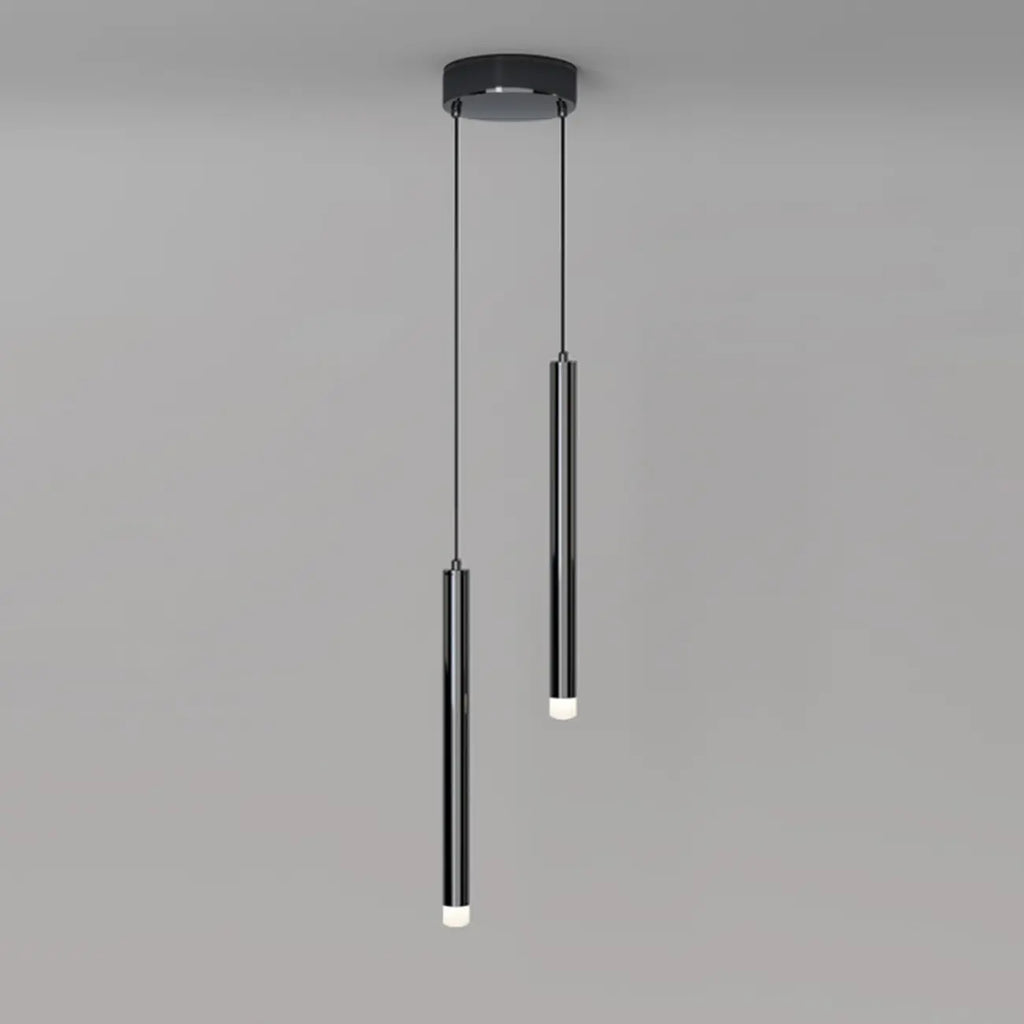 Suspension LED cylindrique en acrylique noir polyvalente de style nordique