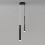 Suspension LED cylindrique en acrylique noir polyvalente de style nordique