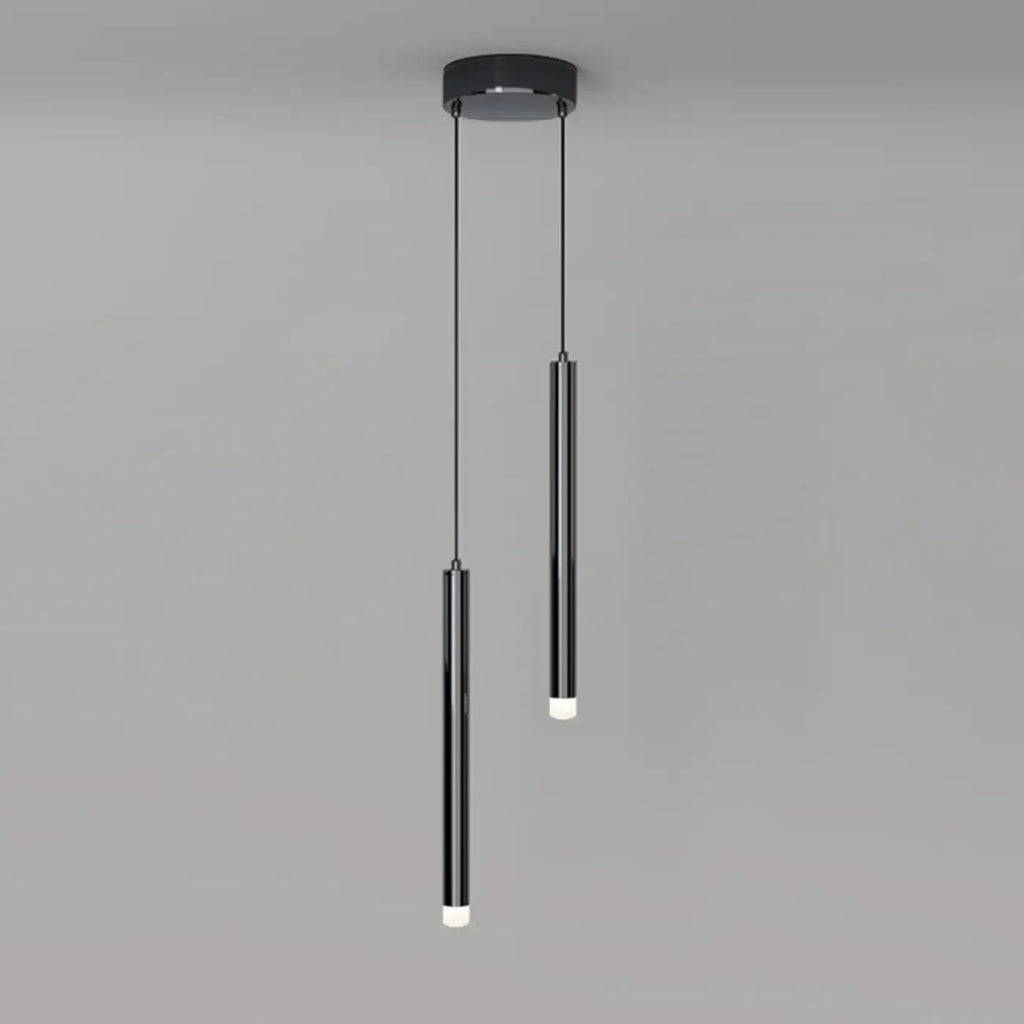 Suspension LED cylindrique en acrylique noir polyvalente de style nordique