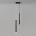 Suspension LED cylindrique en acrylique noir polyvalente de style nordique