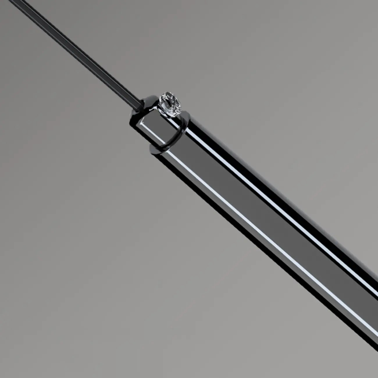 Suspension LED cylindrique en acrylique noir polyvalente de style nordique
