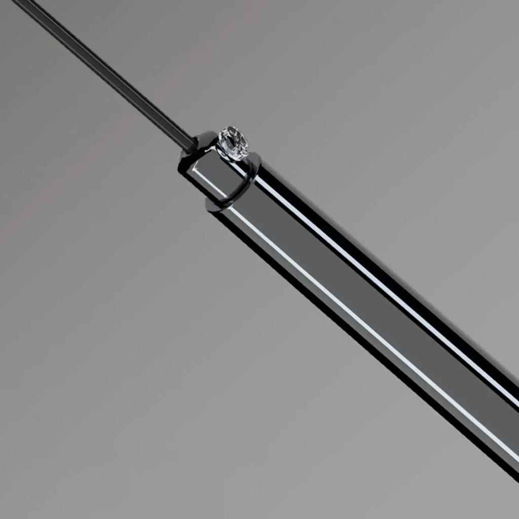 Suspension LED cylindrique en acrylique noir polyvalente de style nordique