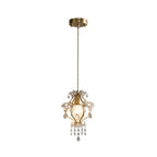 Suspension élégante en cristal doré pour salle à manger
