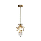 Suspension élégante en cristal doré pour salle à manger