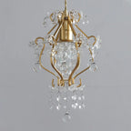 Suspension élégante en cristal doré pour salle à manger
