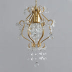 Suspension élégante en cristal doré pour salle à manger