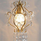 Suspension élégante en cristal doré pour salle à manger