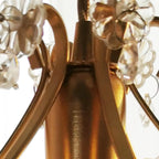Suspension élégante en cristal doré pour salle à manger