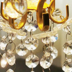 Suspension élégante en cristal doré pour salle à manger