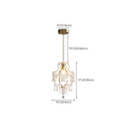 Suspension élégante en cristal doré pour salle à manger