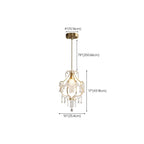 Suspension élégante en cristal doré pour salle à manger