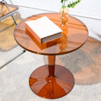 Table d'appoint ronde minimaliste en acrylique sur pied pour salon