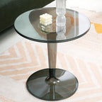 Table d'appoint ronde minimaliste en acrylique sur pied pour salon
