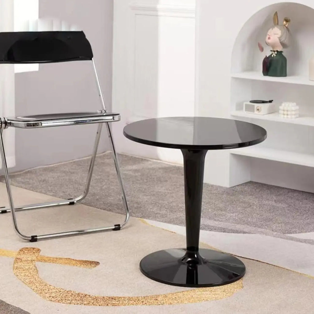 Table d'appoint ronde minimaliste en acrylique sur pied pour salon
