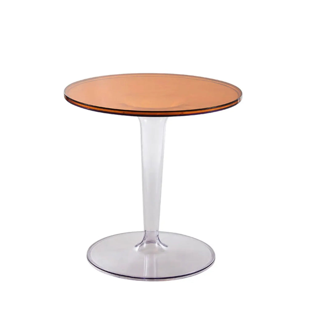 Table d'appoint ronde minimaliste en acrylique sur pied pour salon