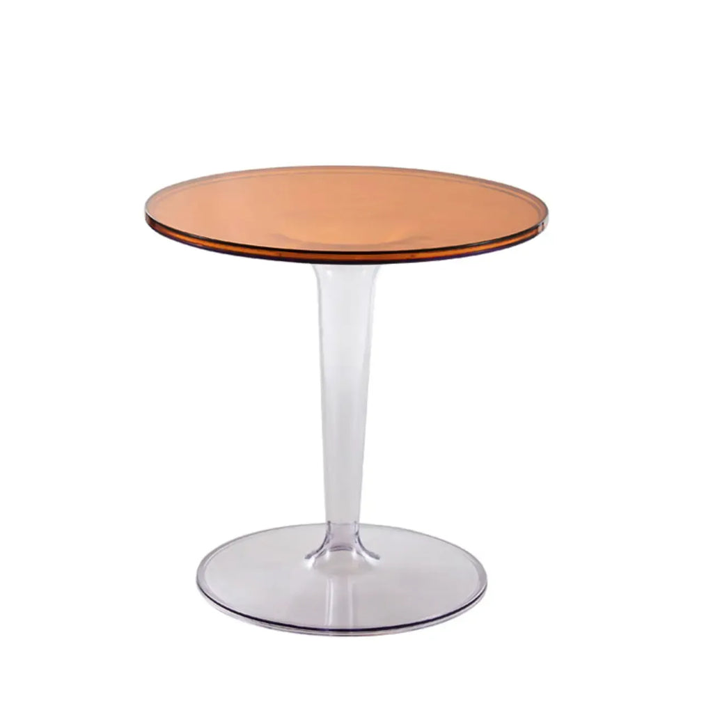 Table d'appoint ronde minimaliste en acrylique sur pied pour salon