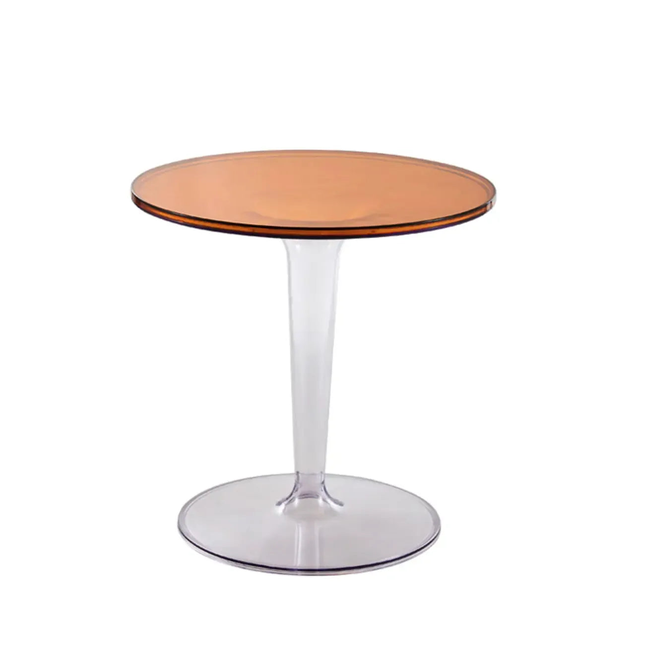 Table d'appoint ronde minimaliste en acrylique sur pied pour salon