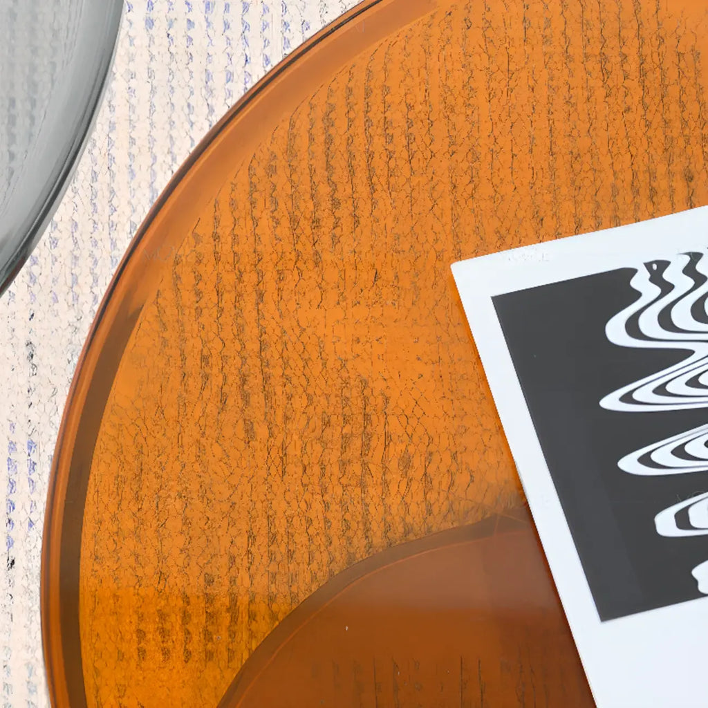 Table d'appoint ronde minimaliste en acrylique sur pied pour salon