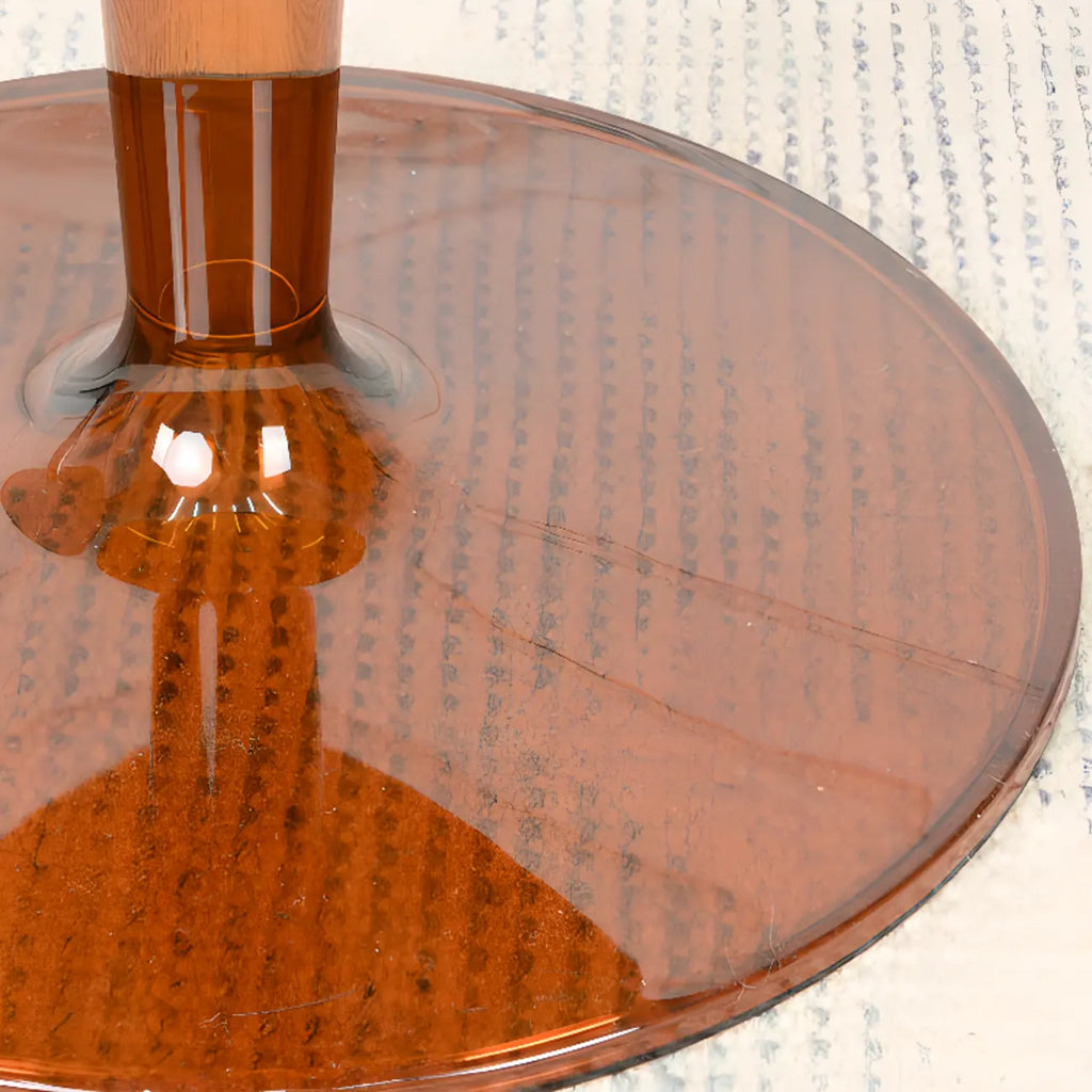 Table d'appoint ronde minimaliste en acrylique sur pied pour salon