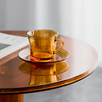 Table d'appoint ronde minimaliste en acrylique sur pied pour salon
