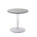 Table d'appoint ronde minimaliste en acrylique sur pied pour salon