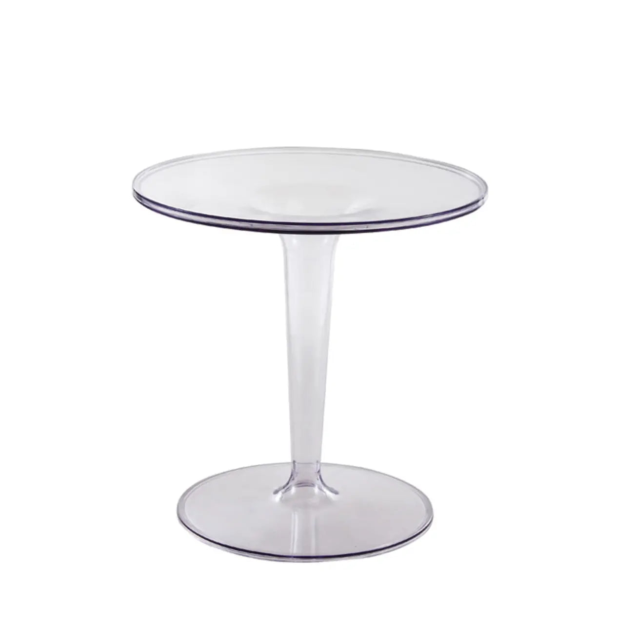 Table d'appoint ronde minimaliste en acrylique sur pied pour salon